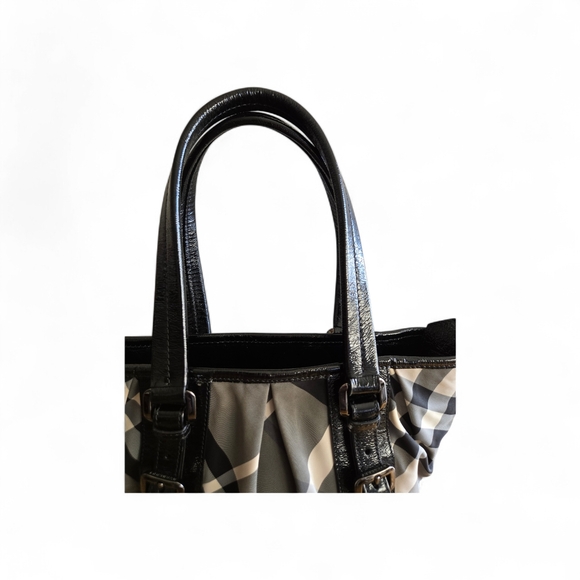 Burberry Black and Gray Plaid Tote - Picture 7 of 8